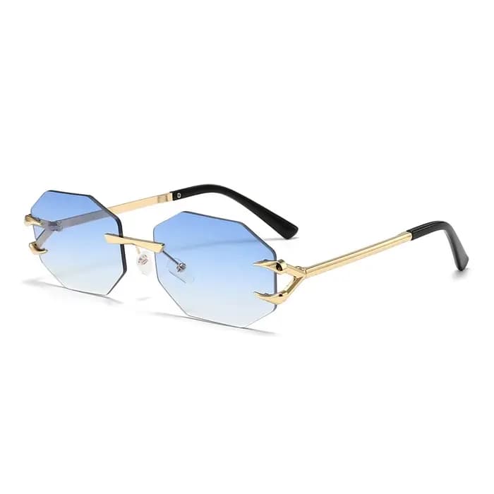 Lunettes de soleil hexagonales sans bords pour femmes et hommes