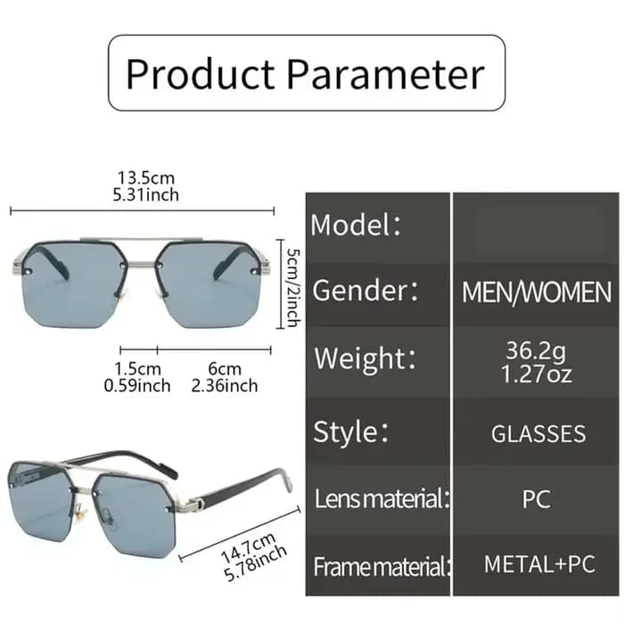 Lunettes de soleil classiques noires à grandes nuances carrées pour femmes et hommes