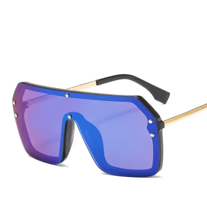 Lunettes de soleil carrées surdimensionnées rétro noires pour femmes