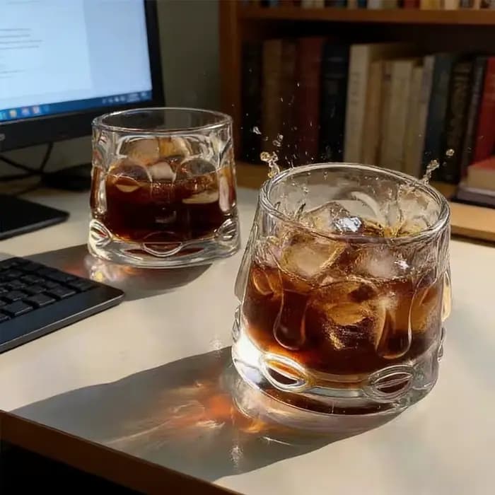 Verre à whisky rotatif créatif, verre à vin étranger rotatif, verres transparents sculptés, verres à Brandy personnalisés