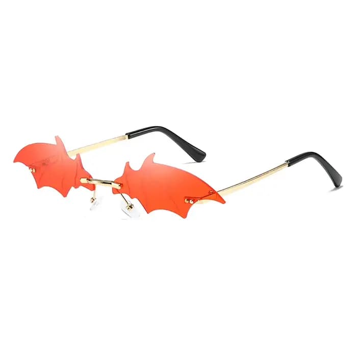 Lunettes de soleil sans monture en forme de chauve-souris 2026 pour femmes et hommes