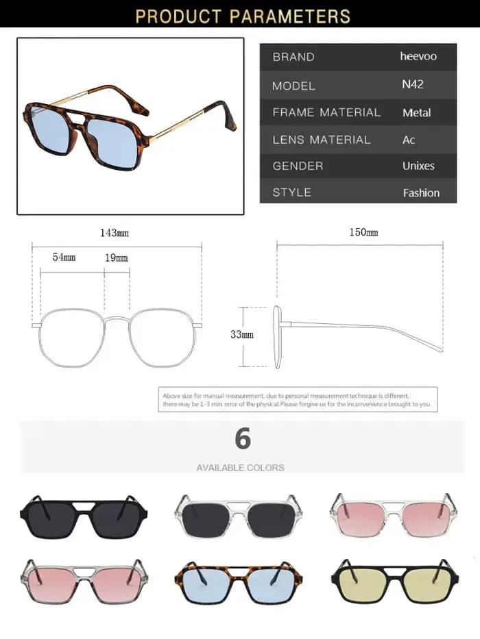 Lunettes de soleil rétro à double pont pour femmes