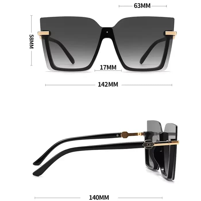 Lunettes de soleil carrées évidées pour hommes et femmes