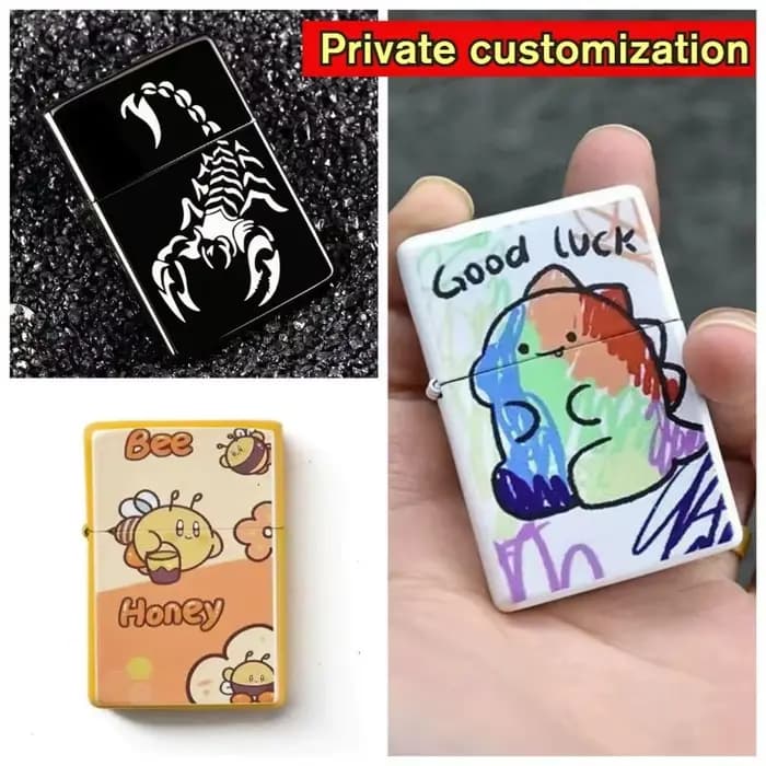 Briquet Kerosen avec Logo personnalisé gravé au Laser, conception personnalisée, impression couleur, Gadgets en gros pour hommes