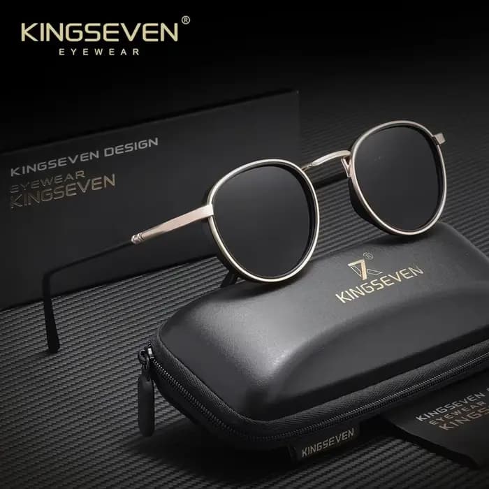 KINGSEVEN Vintage lunettes de soleil conduite en plein air cadre rond hommes femmes