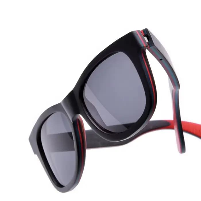 Lunettes de soleil en bois noir pour hommes et femmes