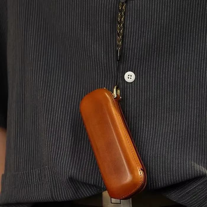 Étui à lunettes en cuir rétro Portable