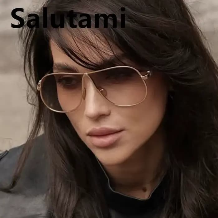 Nouvelle marque de mode lunettes de soleil carrées surdimensionnées pour femmes vintage alliage dégradé