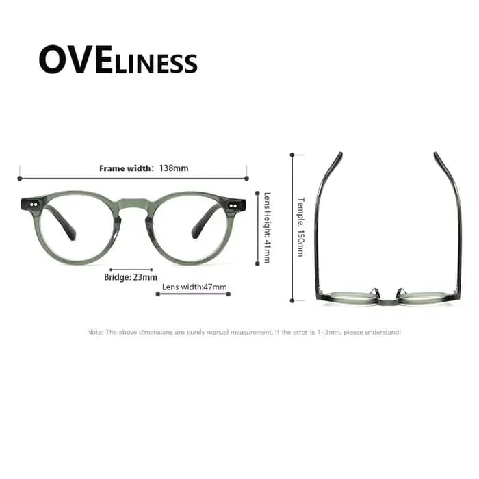 Lunettes rondes en acétate vintage pour hommes et femmes
