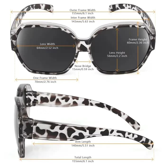 Lunettes de soleil surdimensionnées T01 pour femmes et hommes