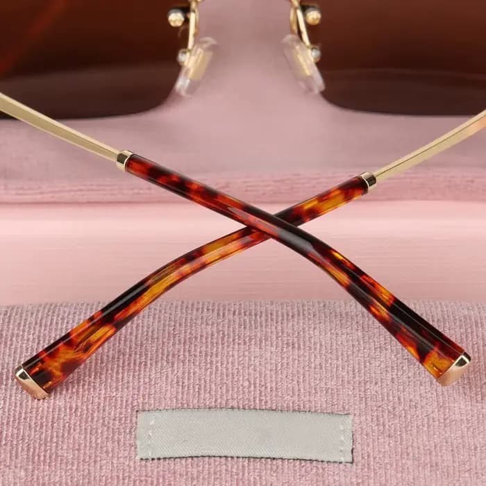 Lunettes de soleil vintage sans monture pour femmes