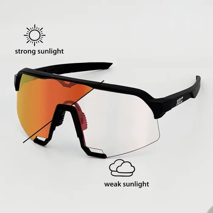 Lunettes de cyclisme photochromiques 100% pour sports de plein air