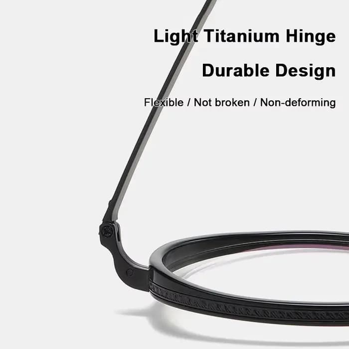 Lunettes de vue rétro rondes en titane et acétate