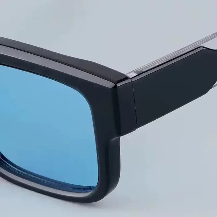 JMM The gentlemens Star Hemmings Style lunettes de soleil carrées en acétate avec métal doré argent classique Vintage
