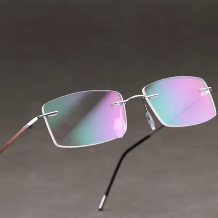 Lunettes de lecture rectangulaires sans bords pour hommes
