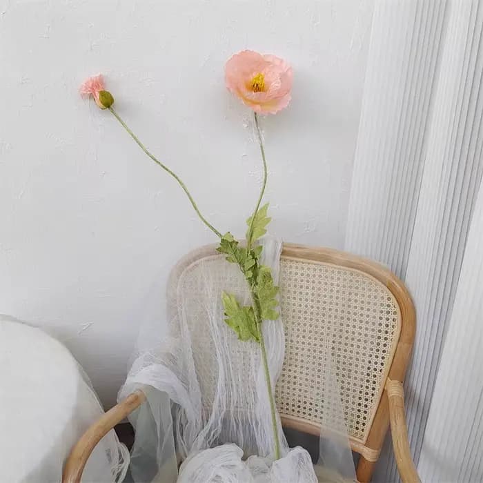 Grand vase de coquelicot à fleurs artificielles, 105cm, pour salle de mariage, décoration de maison, matériel pour photo, présentoir