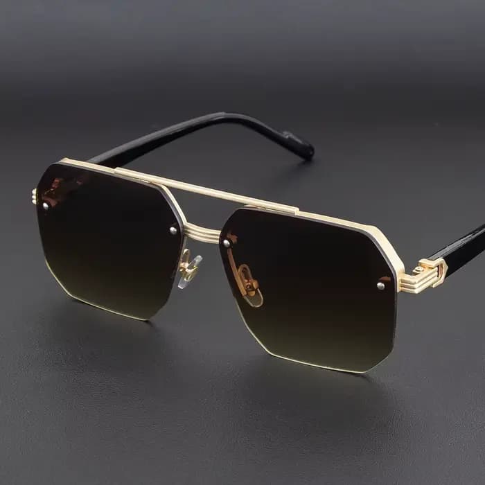 Lunettes de soleil en métal pour hommes