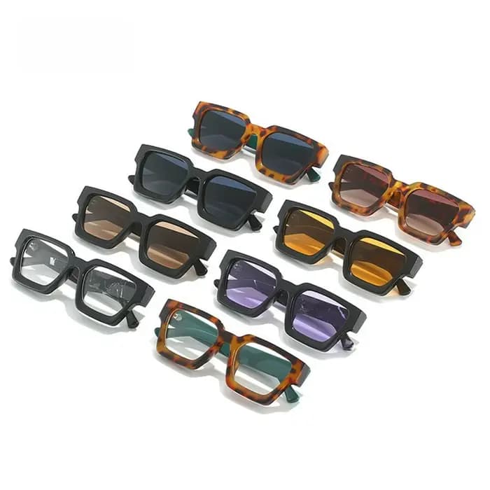 Lunettes de soleil carrées rétro Orange pour femmes et hommes