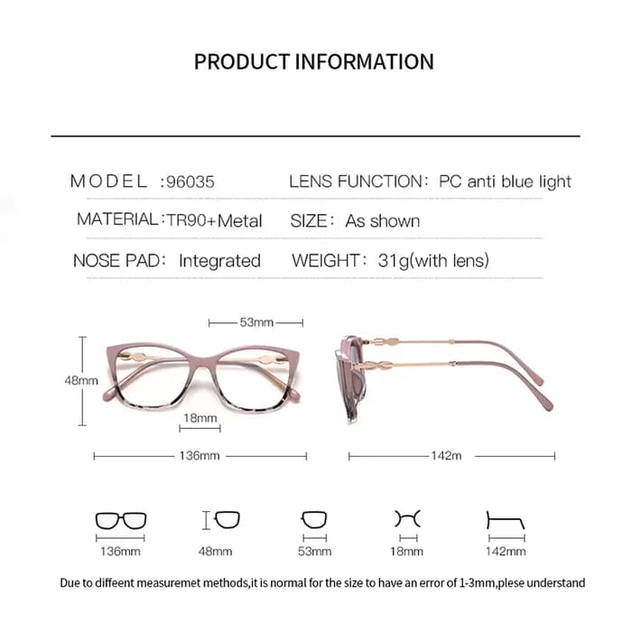 KANDREA femmes magnétique Clip-On Prescription lunettes de lecture