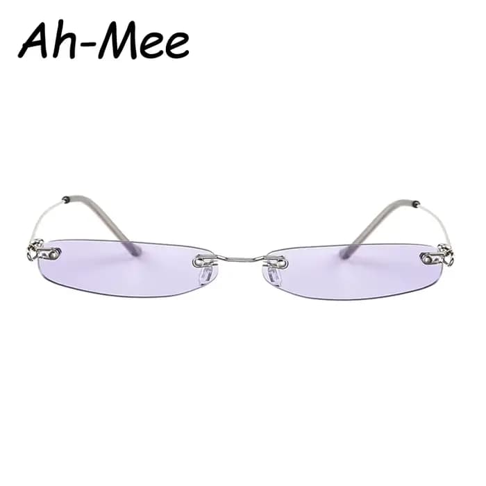 Petites lunettes de soleil femmes hommes marque concepteur sans monture