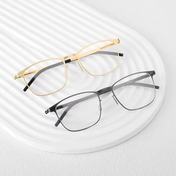 Allemagne sans vis carré lunettes cadre hommes ultraléger marque d'affaires lunettes Design lunettes pour femme mince acier jante lunettes