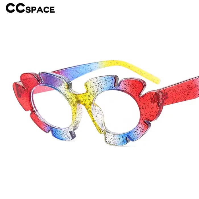 Lunettes anti-bleu colorées en forme de pétale pour femmes