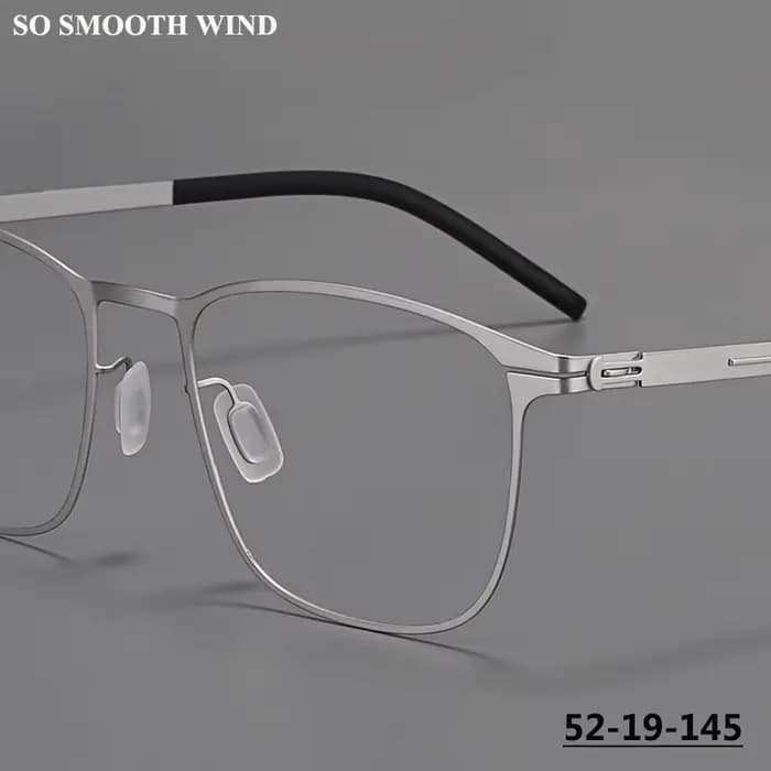 Allemagne sans vis carré lunettes cadre hommes ultraléger marque d'affaires lunettes Design lunettes pour femme mince acier jante lunettes