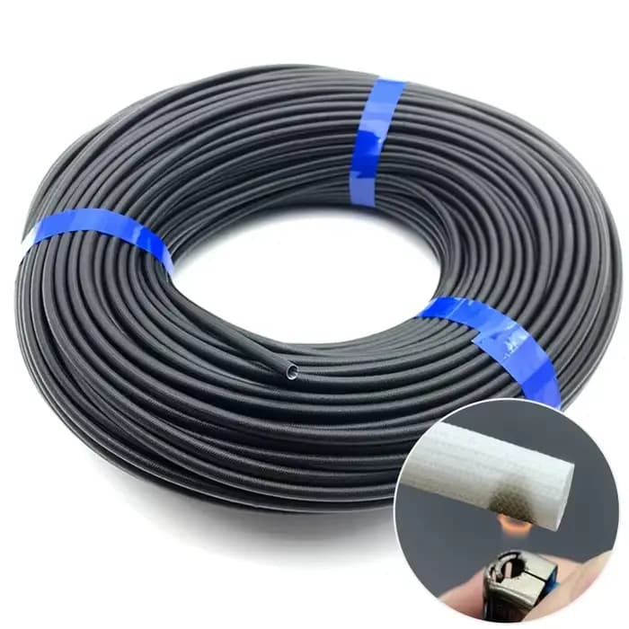 Fibre violette-Manchon en fibre de verre chimique souple, 1- 14mm, revêtement en résine de silicone, tube tressé, tuyau haute température, fil rond