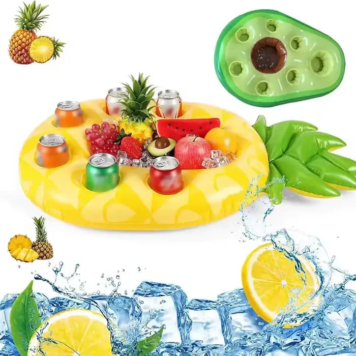 Porte-boissons gonflable flottant pour piscine, accessoire de fête, porte-gobelets flottants pour adultes et enfants, décoration flottante pour piscine et plage