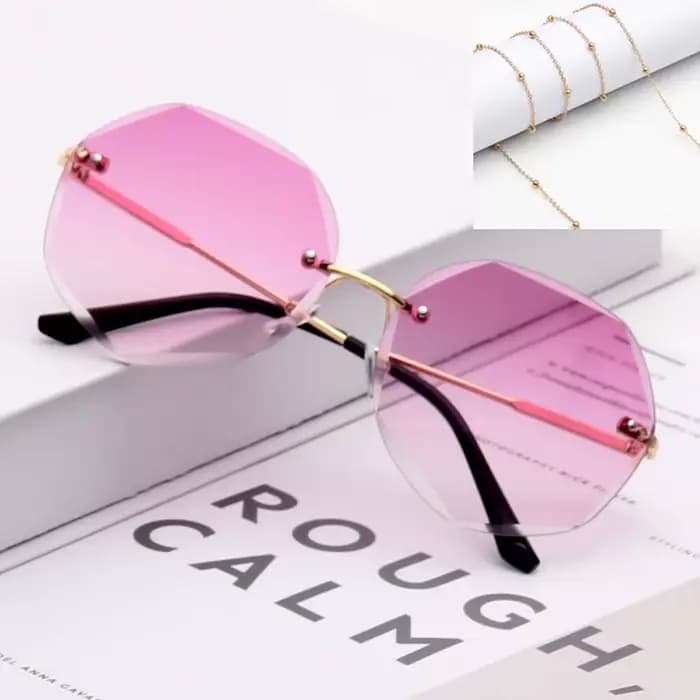 Lunettes de soleil carrées sans bords pour femmes et hommes