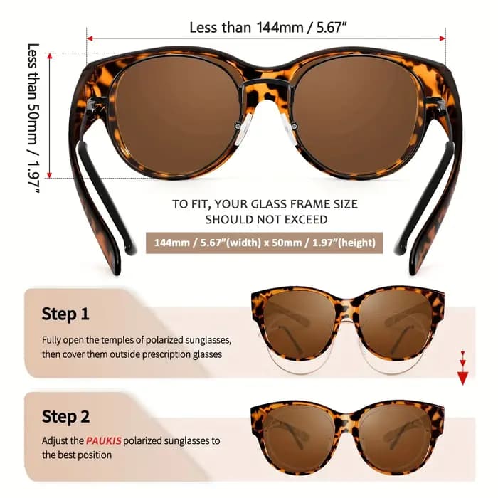 Lunettes de soleil polarisées adaptées aux lunettes