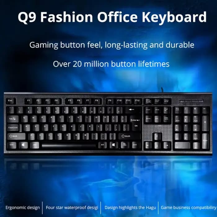 Q9 Clavier Unique USB Bouche Carrée Bureau D'affaires Maison PS2 Trou Rond Filaire Ordinateur De Bureau
