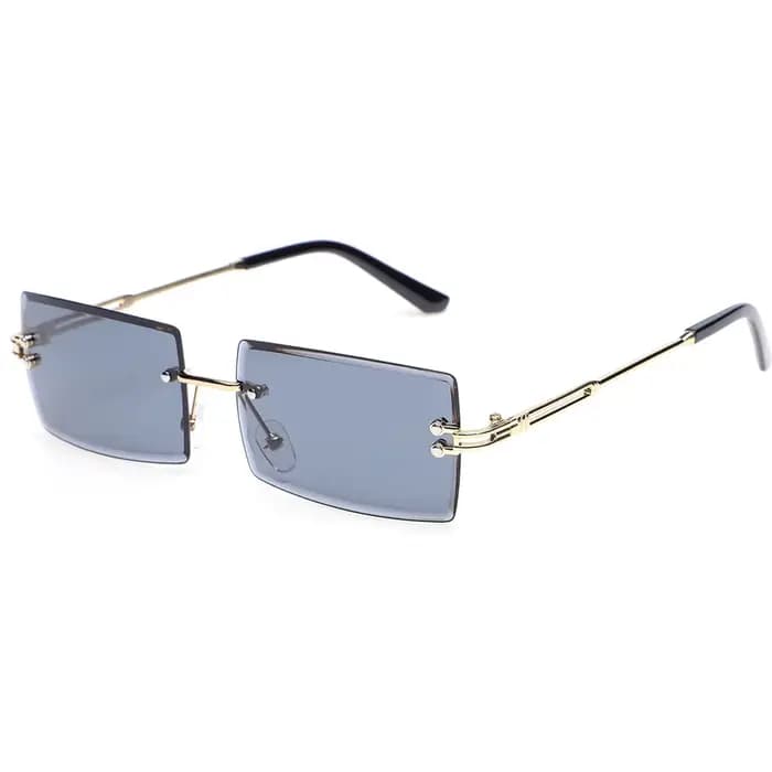 Lunettes de soleil sans monture en métal pour femmes et hommes
