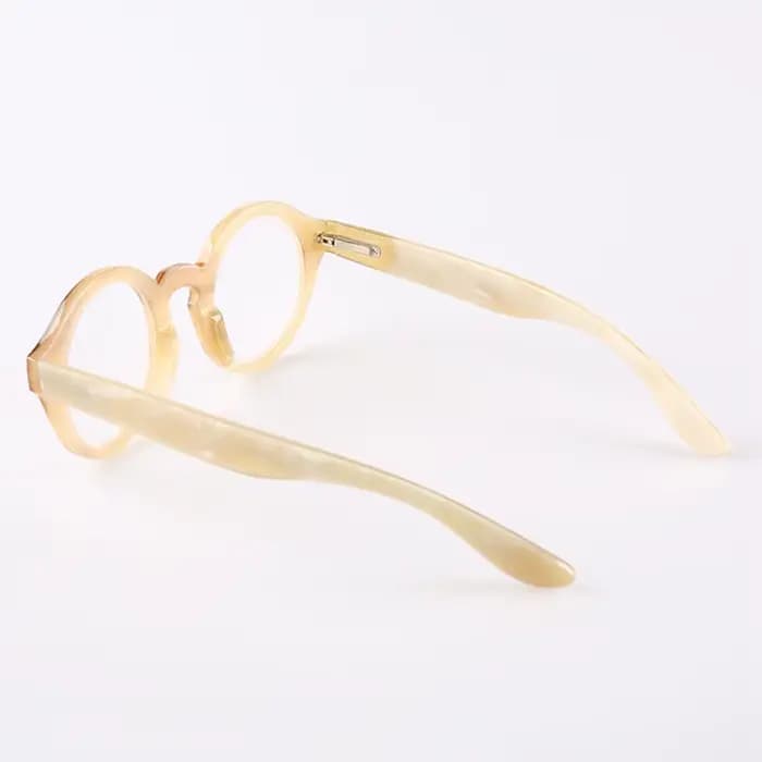 Lunettes rondes transparentes en écaille de tortue