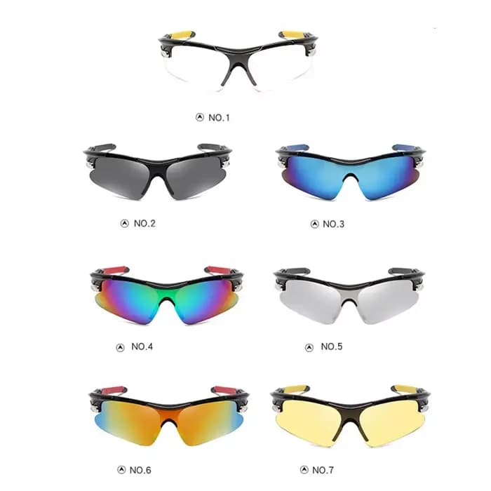 Lunettes de soleil de vélo multicolores coupe-vent