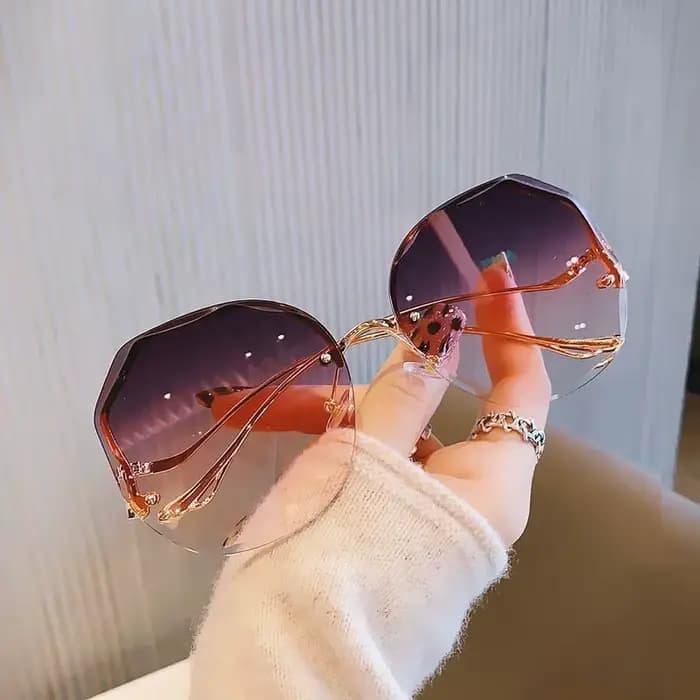 Lunettes de soleil vintage sans monture avec biscuits pour femmes et hommes