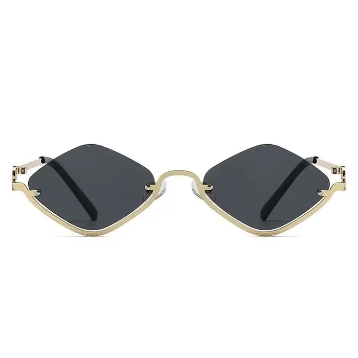 Lunettes de mode pour femmes avec monture en métal diamant ultra-légère de style rétro et demi-monture