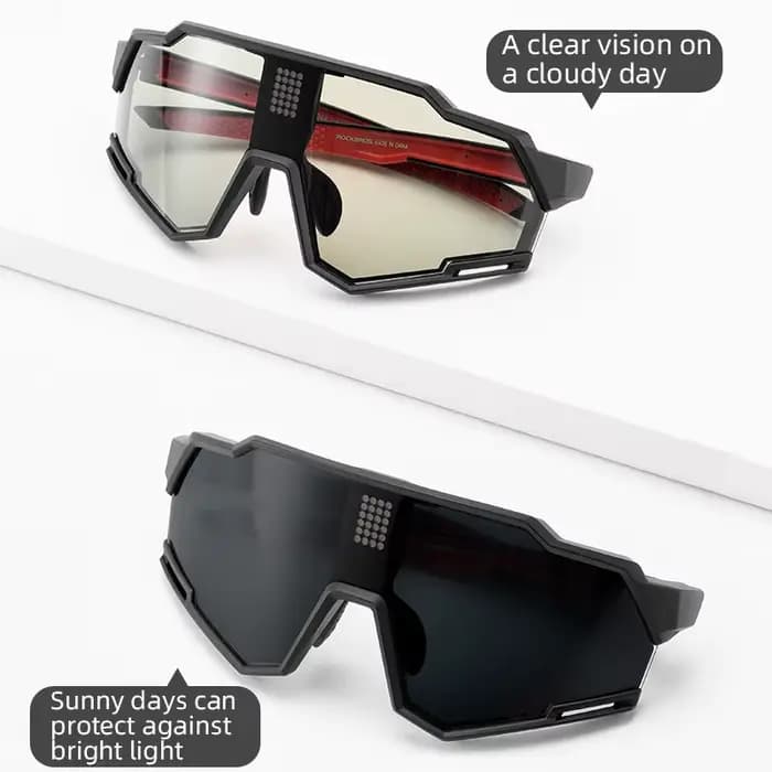 ROCKBROS – lunettes de vélo photochromiques intelligentes à cristaux liquides