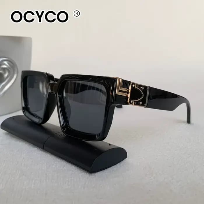 Lunettes de soleil carrées surdimensionnées multicolores pour hommes et femmes
