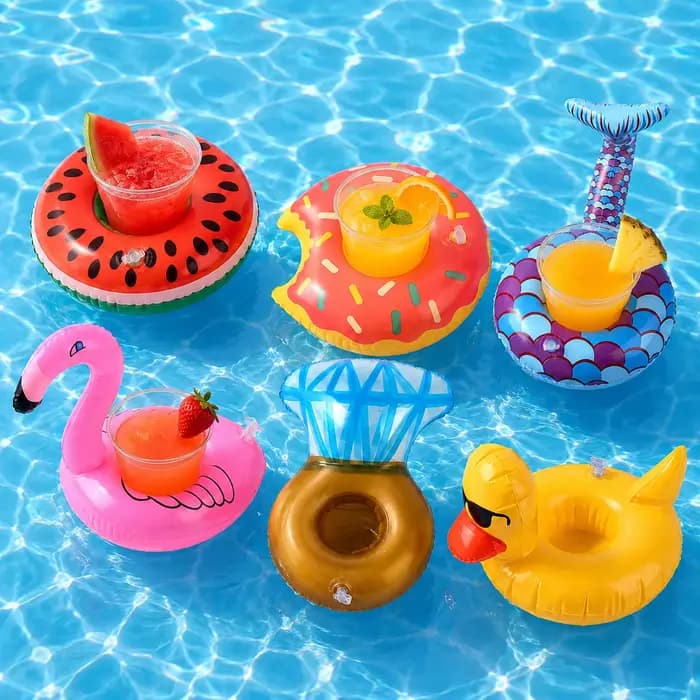 Lot de 3/6/12 supports de boissons gonflables pour piscine, porte-gobelets flottants, bouées porte-boissons, plateaux flottants pour boissons