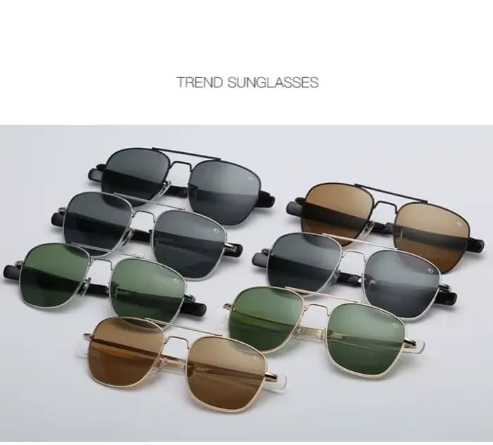 Pilote mode lunettes hommes Top qualité marque concepteur verre trempé lentille AO