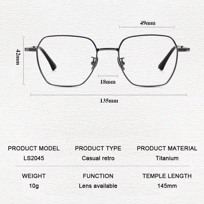 Lunettes Anti-bleu ultralégères en titane pur pour hommes