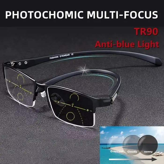 Lunettes de lecture multifocales en titane pour hommes et femmes