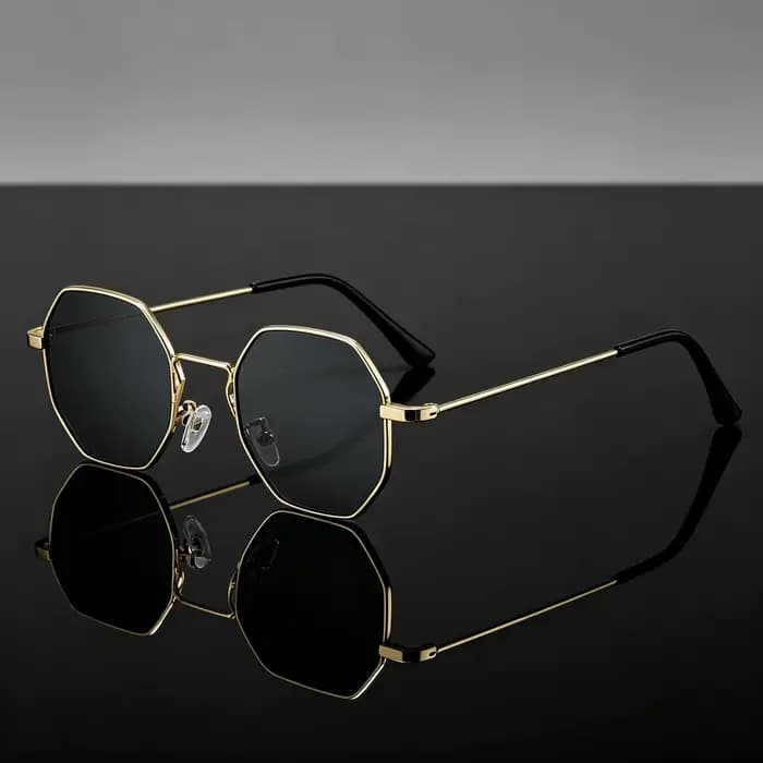 Une paire de lunettes à monture polygonale au design rétro tendance, idéales pour un usage quotidien décontracté et un choix de cadeau parfait.
