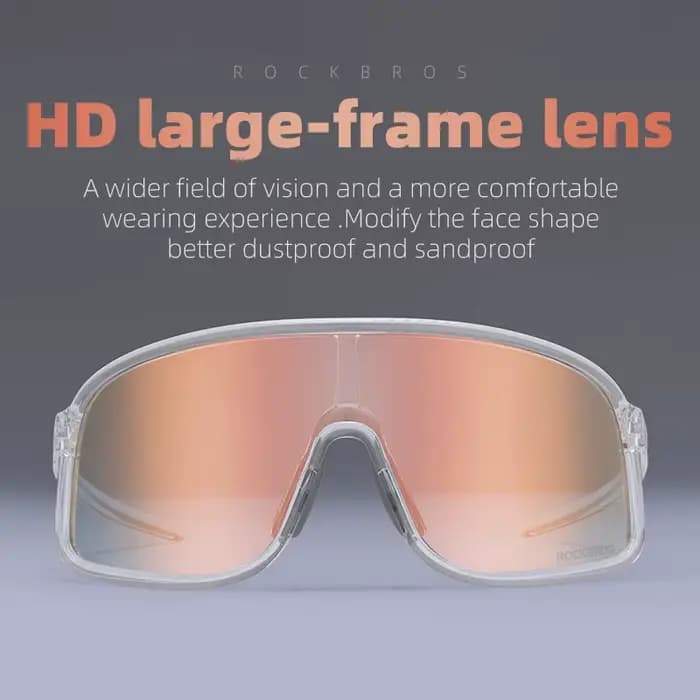 ROCKBROS lunettes photochromiques HD lentille à grande monture