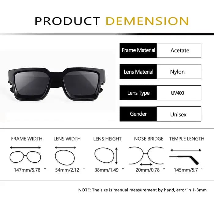 Lunettes de soleil polarisées à monture en acétate pour hommes et femmes