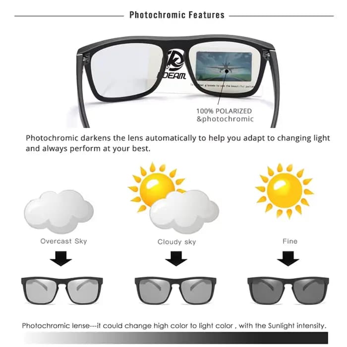 KDEAM Legend lunettes de soleil carrées lentille polarisée pour hommes femmes Sports de plein air pêche alpinisme