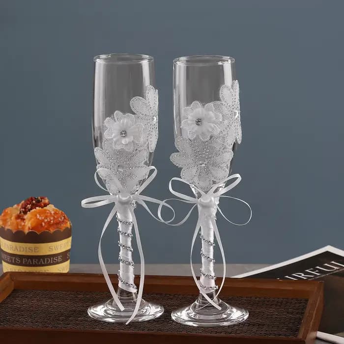 Verres à champagne de mariage pour mariée et marié flûtes de grillage de mariage