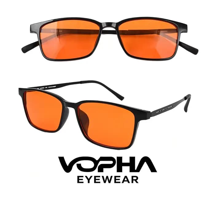 1 paire de lunettes anti-lumière bleue 99% orange pour le sommeil - Anti-fatigue - Adaptées aux écrans | Jeu