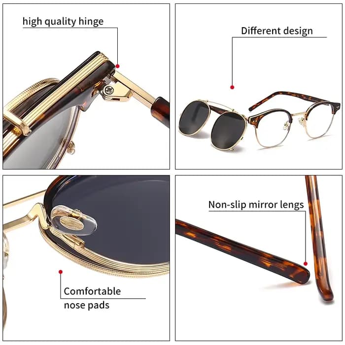 GCV Double couche lentille amovible lunettes de soleil